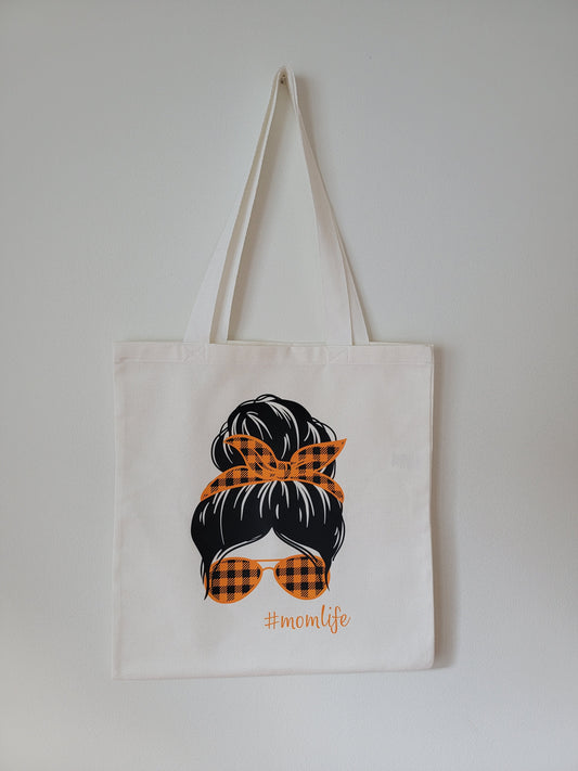 Mom Life Cotton Tote Bag