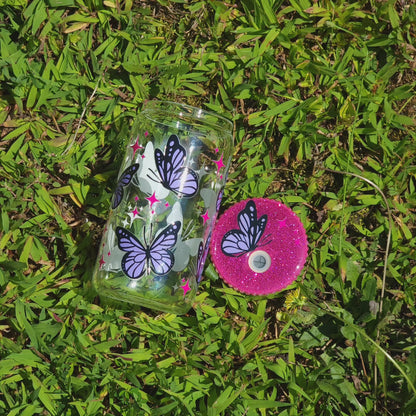 Butterfly Cup With Hand Decorated Lid