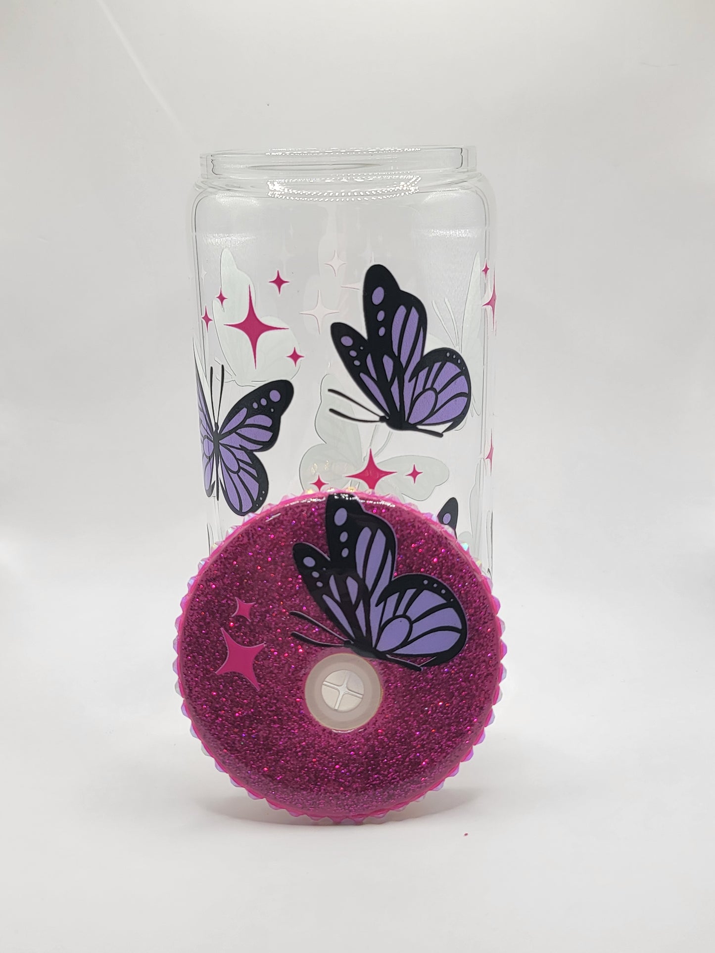 Butterfly Cup With Hand Decorated Lid